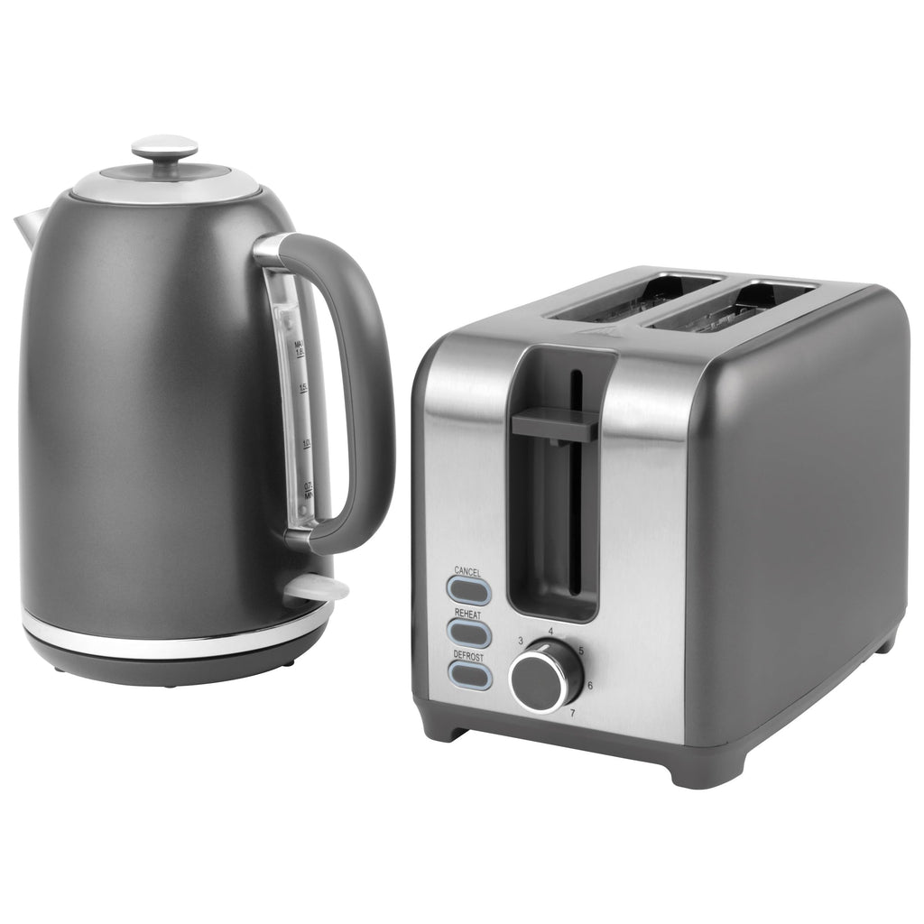Salter Cosmos Kettle and Toaster Set – Grey 1.7L Fast Boil 2-Slice