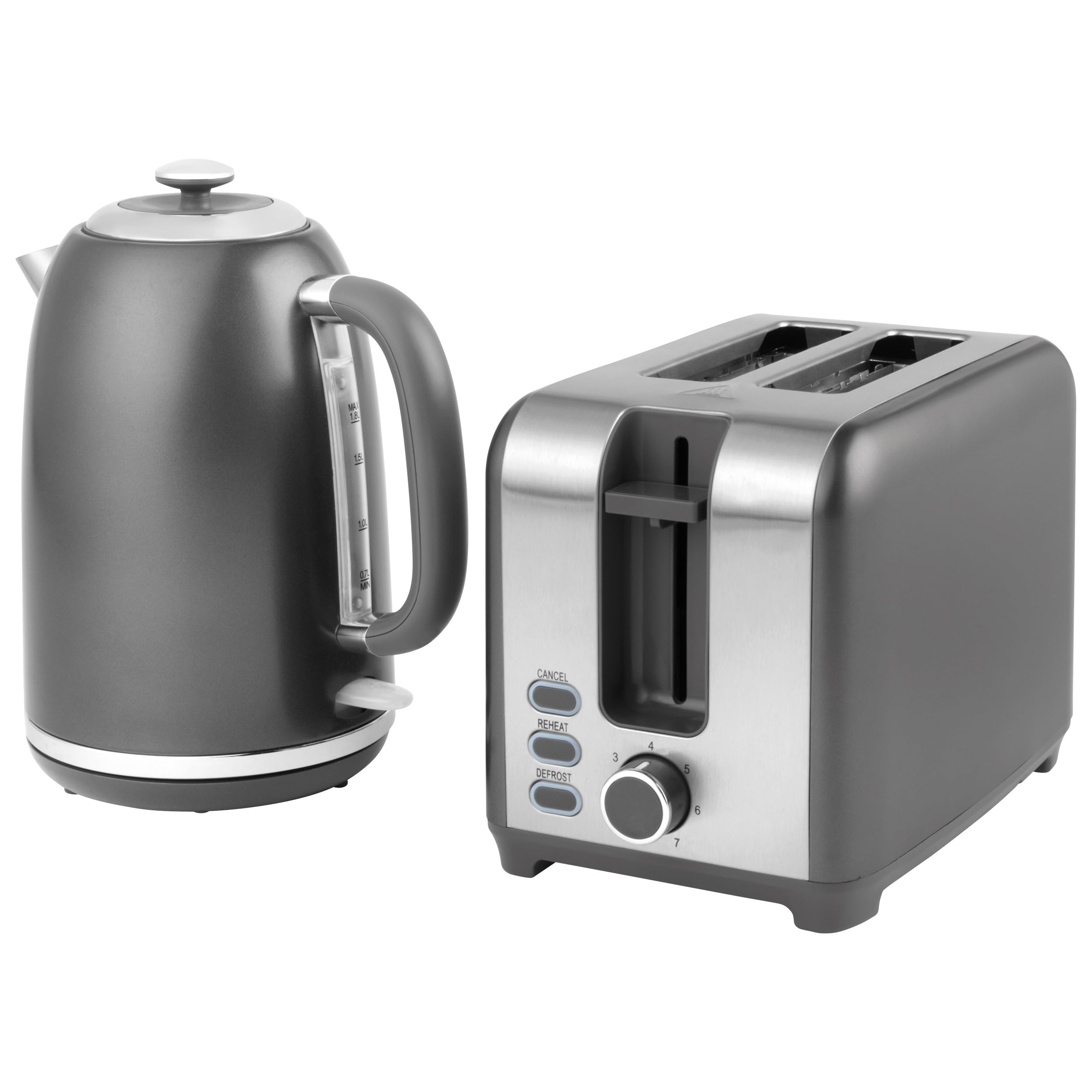 Salter Cosmos Kettle and Toaster Set – Grey 1.7L Fast Boil 2-Slice
