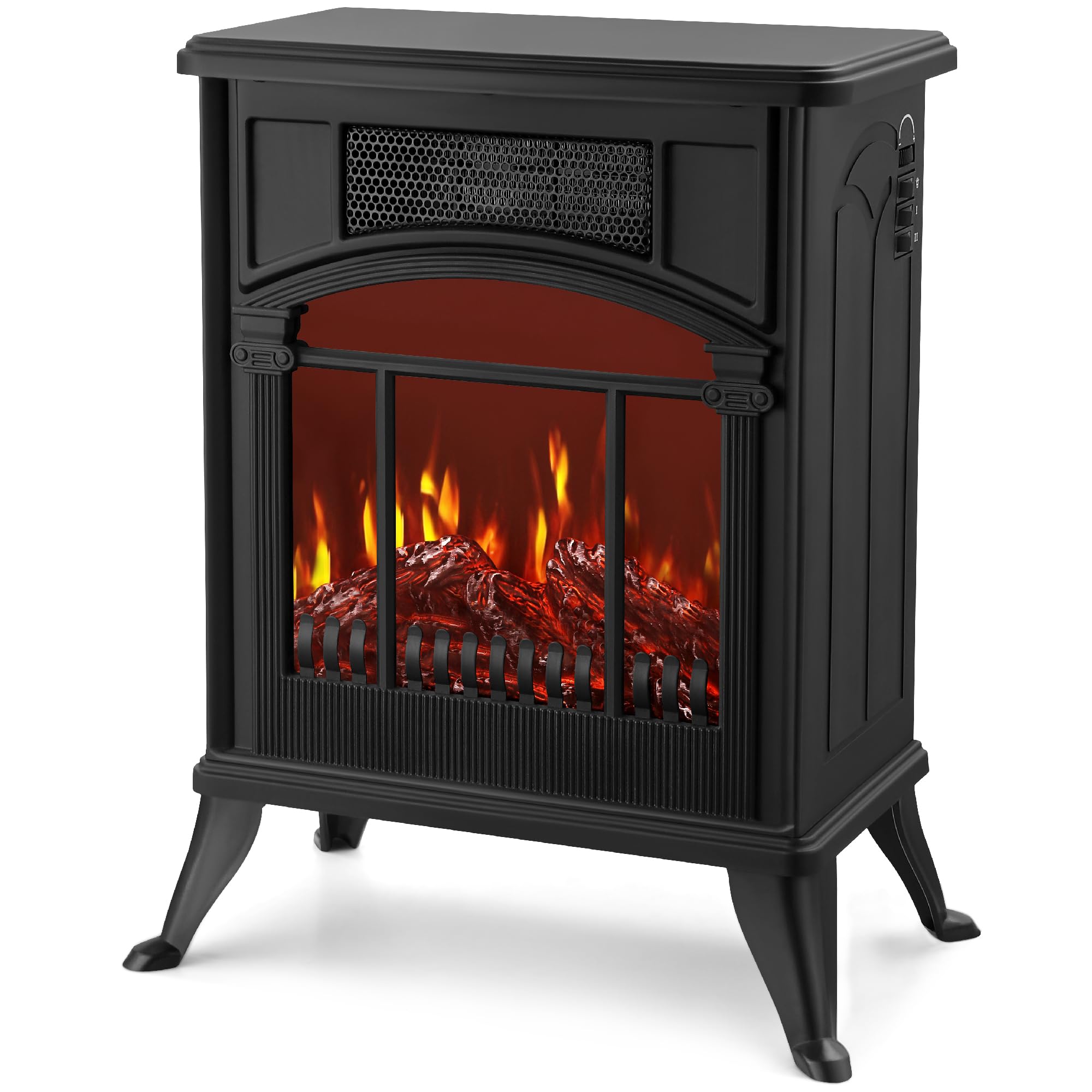 NETTA 1900W Electric Fireplace Stove – Freestanding Log Burner Effect