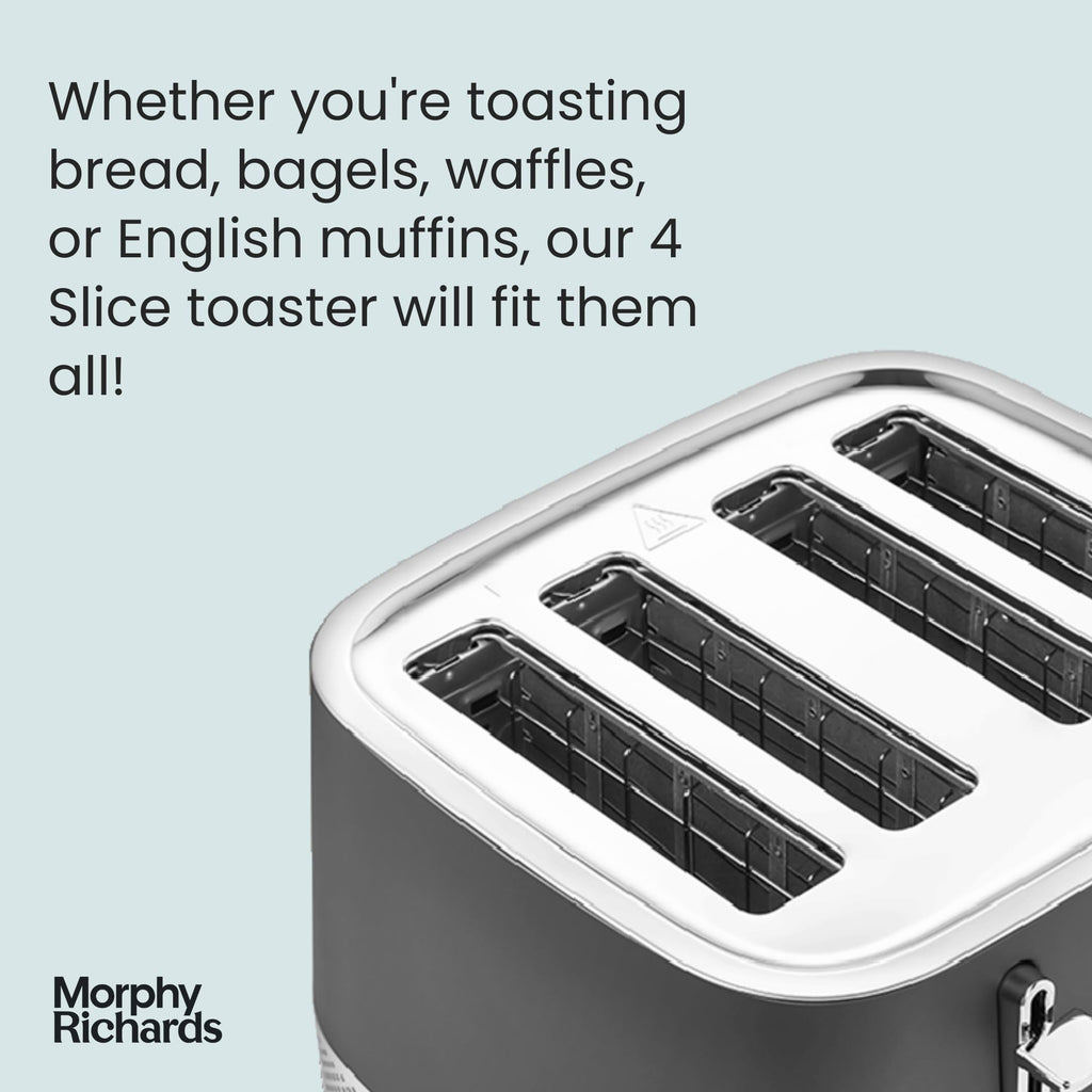 Morphy Richards Illumination 4 Slice Toaster | Black, 7 Settings