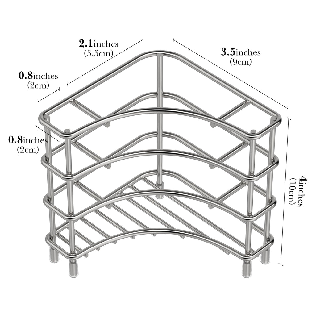 Linkidea Corner Wall Mount Toothbrush Holder for Bathroom, Stainless Steel Triangle Shelf for Tile Walls - image 3
