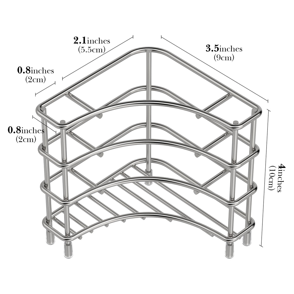Linkidea Corner Wall Mount Toothbrush Holder for Bathroom, Stainless Steel Triangle Shelf for Tile Walls - image 3