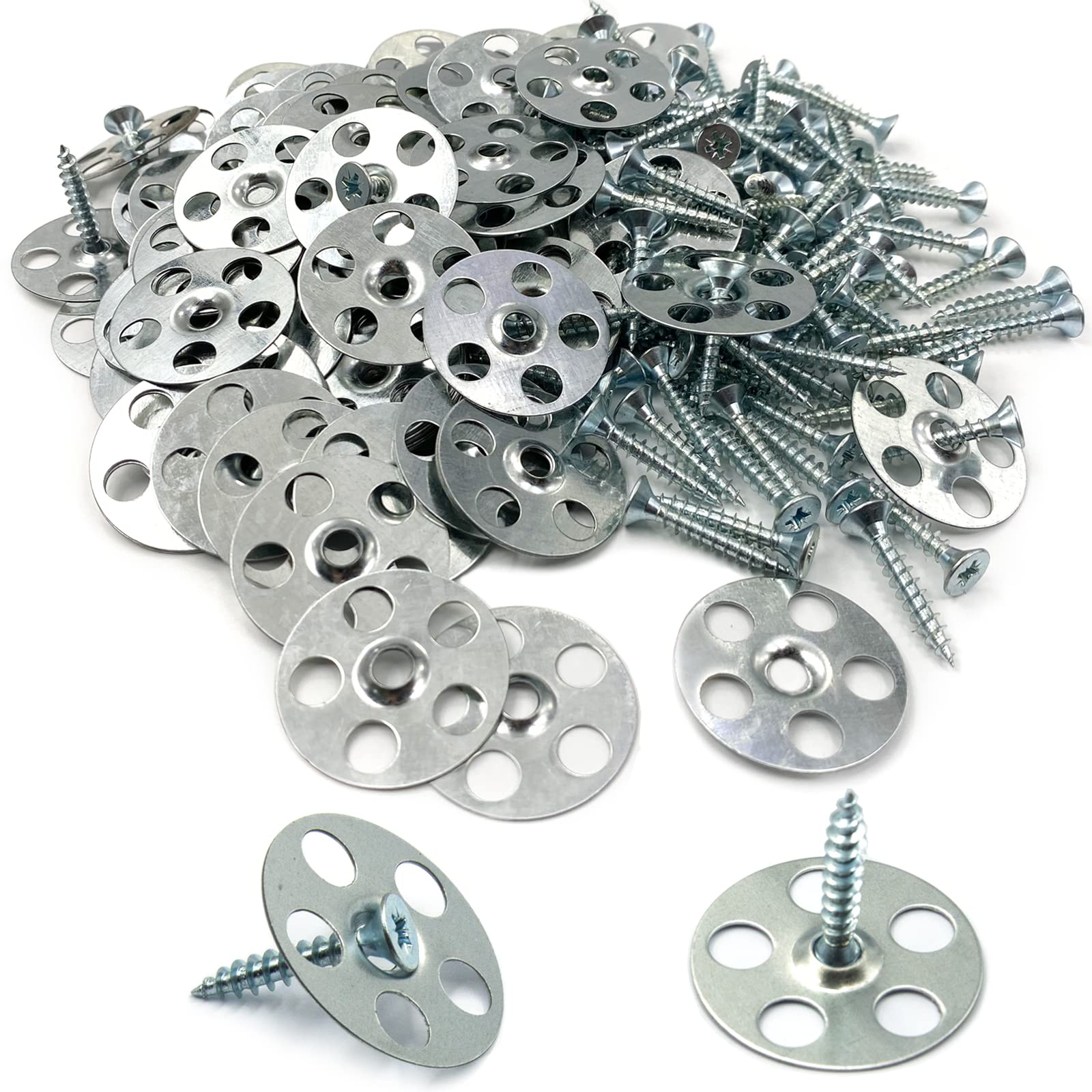 ESINO 36mm Tile Backer Board Washers & Screws for XPS Insulation - 120 Pcs