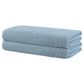 Uxcell Waffle Weave Cotton Bath Towels - 2 Pack Quick Dry Sheets, Blue