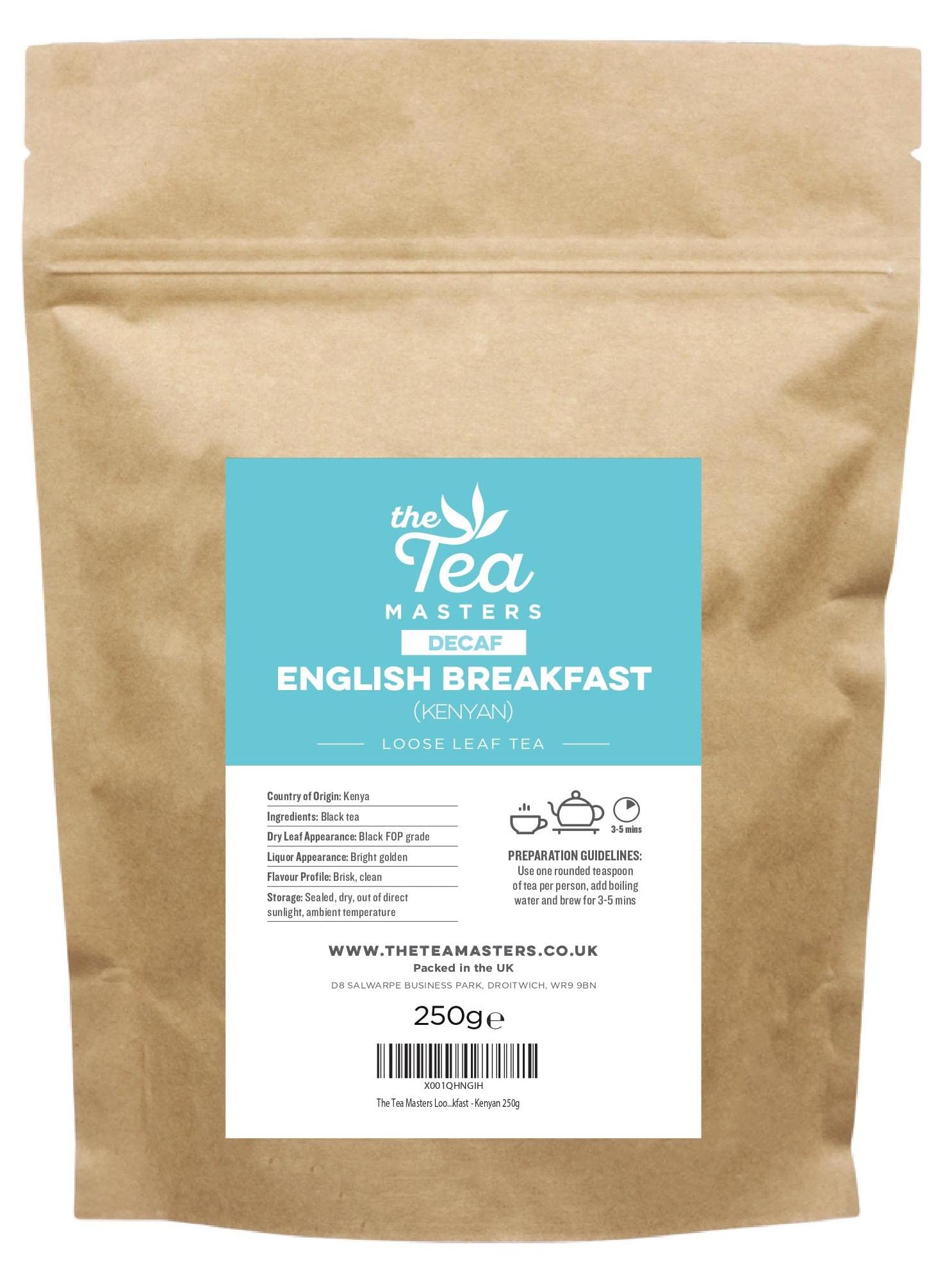 The Tea Masters Decaf English Breakfast Loose Leaf Tea - 250g