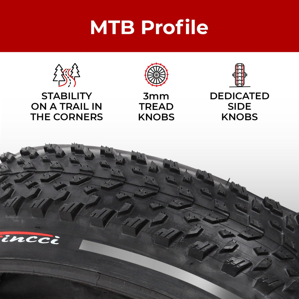Fincci 27.5 x 2.10 Inch Foldable MTB Tyres - Reflective (Pack of 2)