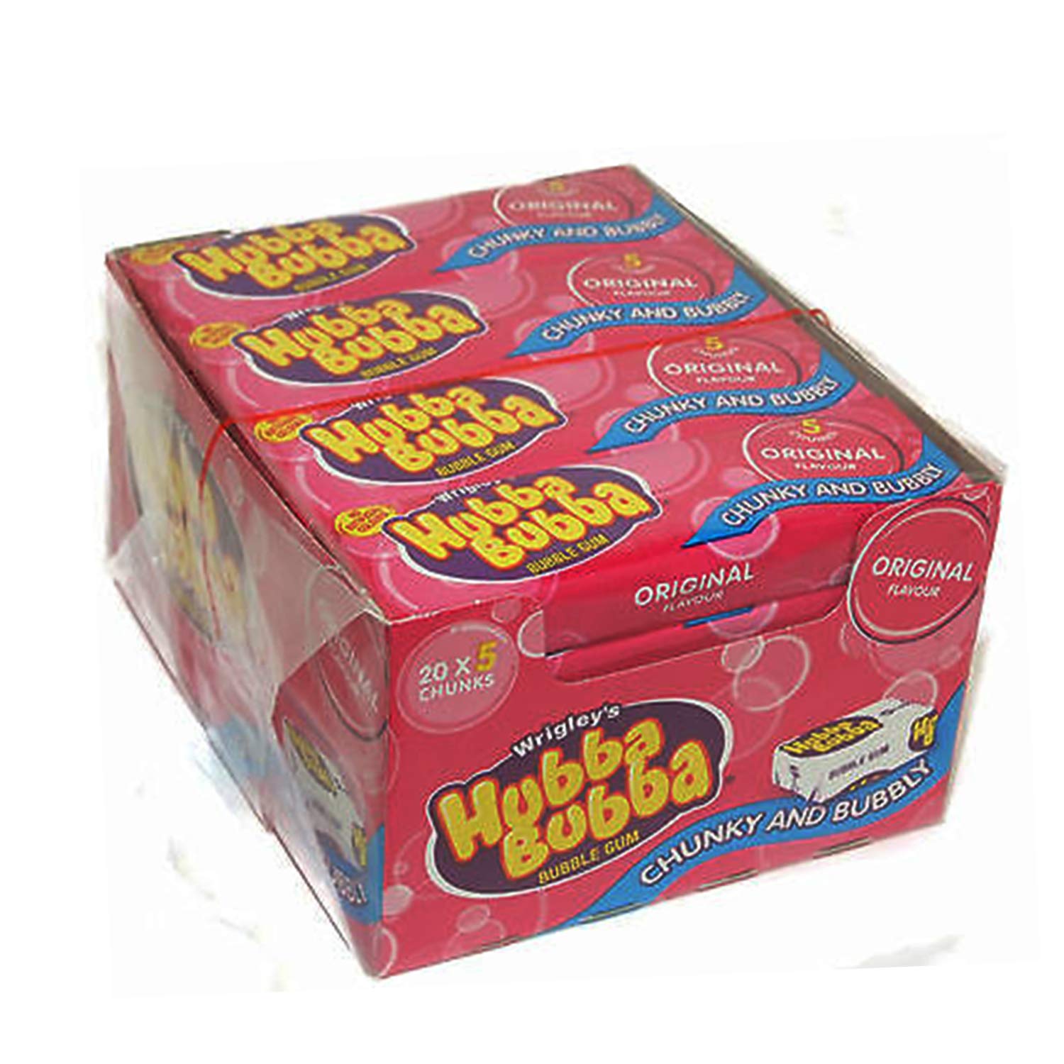Hubba Bubba Original Bubblegum - 5-Piece Packs (Bulk Pack of 20)