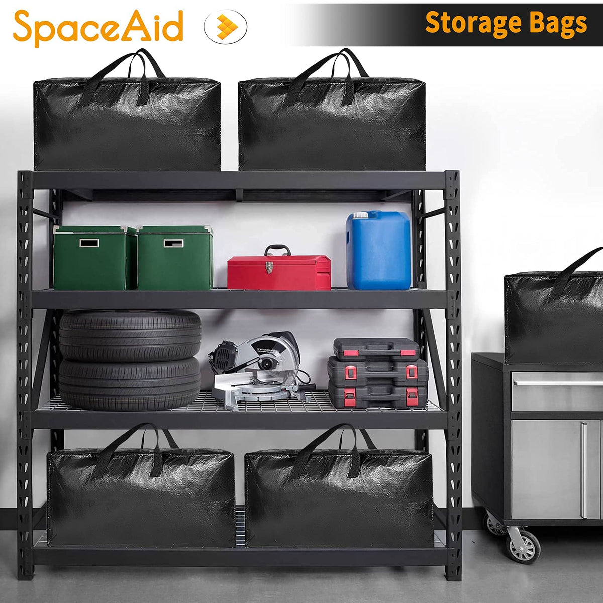 SpaceAid Heavy Duty Moving Bags, Extra Large Storage Totes W/Backpack Straps Strong Handles & Zippers, Alternative to Moving Boxes - image 3