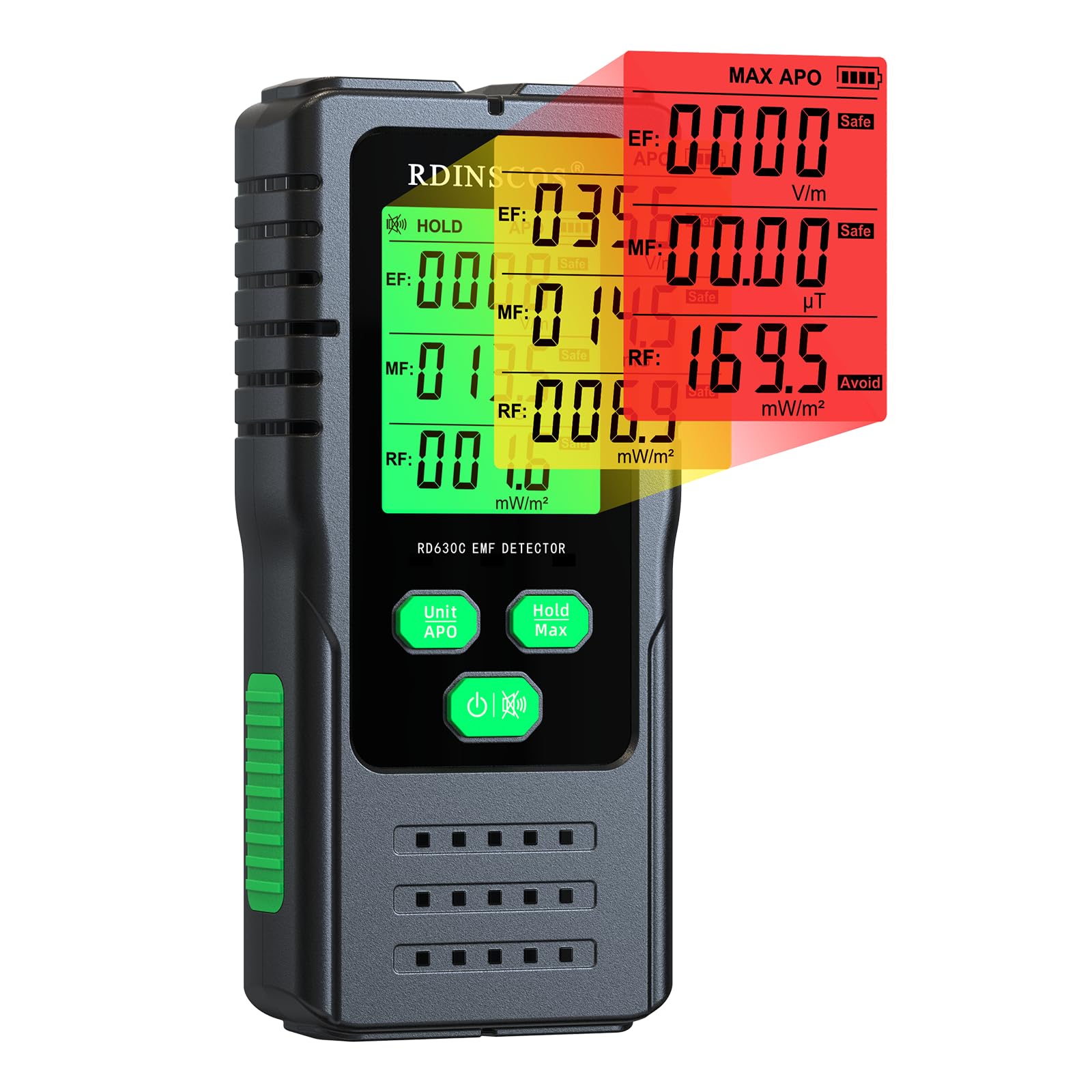 RDINSCOS RD630C EMF Meter | Digital Radiation Detector with Color Screen