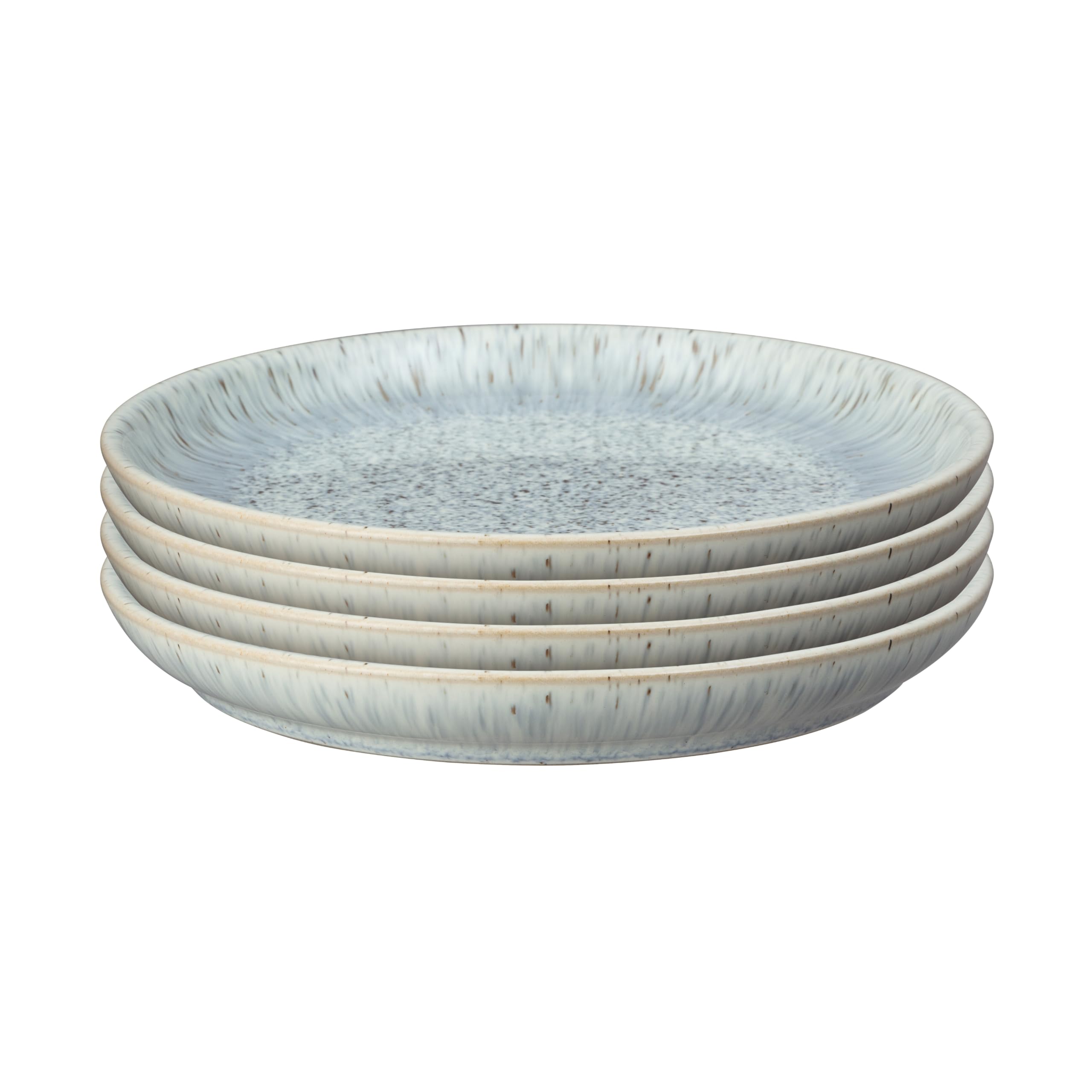 Denby Halo Speckle Medium Plates - Set of 4 Grey Ceramic Stoneware 21cm