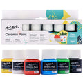 Mont Marte Ceramic Paint Set – 6 Mixable Opaque Colors for Glass & China