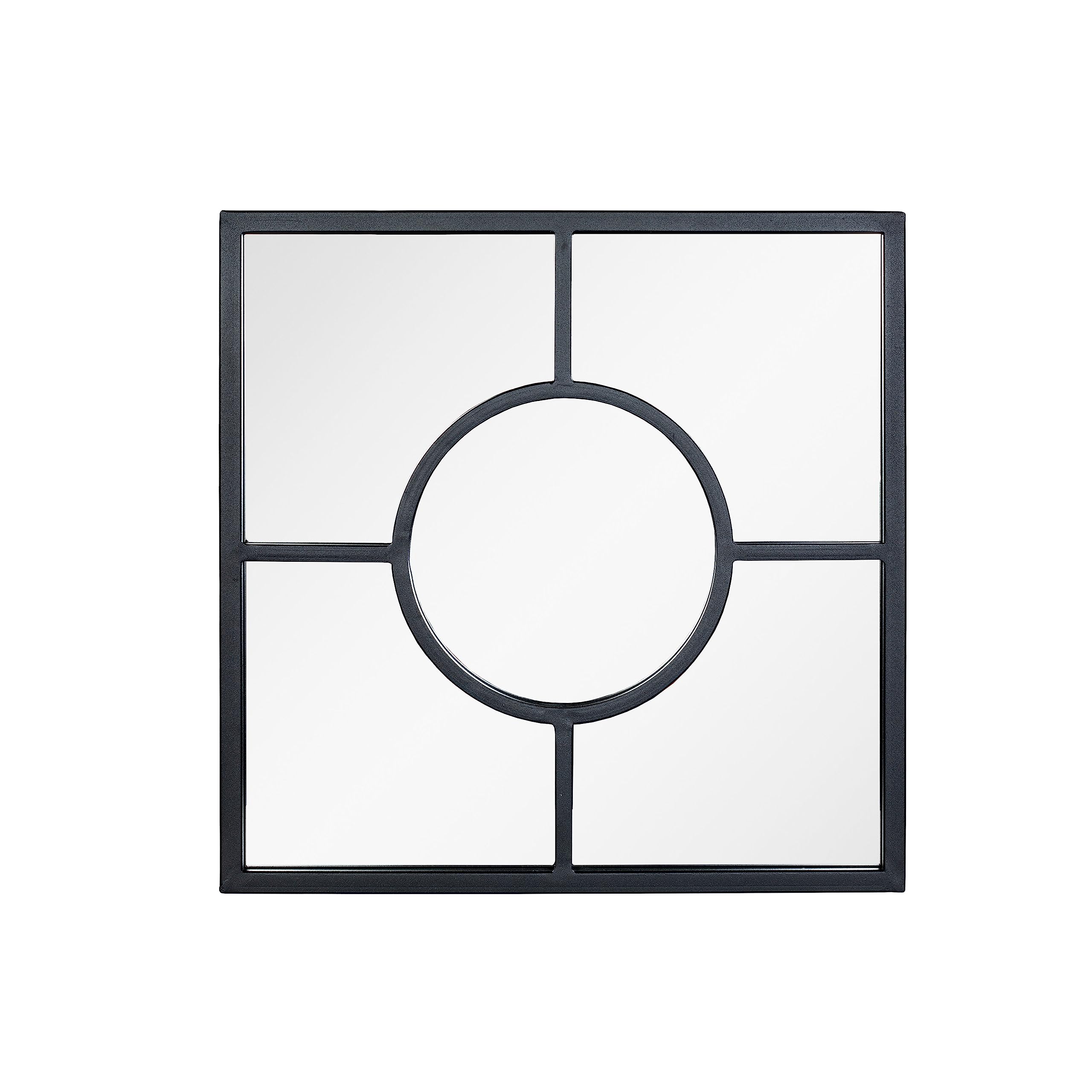 La Hacienda Black Square Garden Mirror – Durable Steel Outdoor Wall Decor