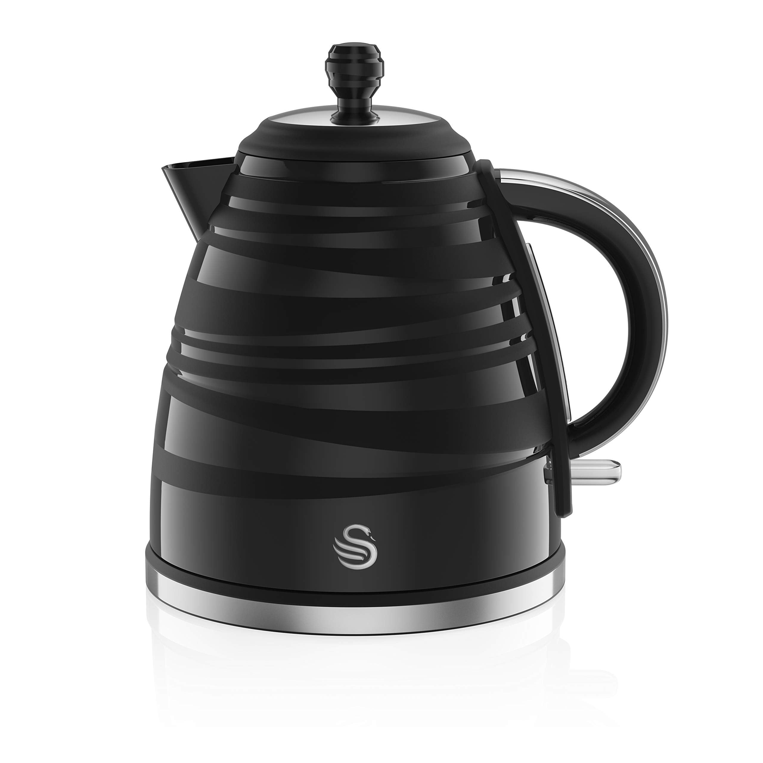 Swan Symphony Electric Jug Kettle – 1.7L Fast Boil 3000W, Black