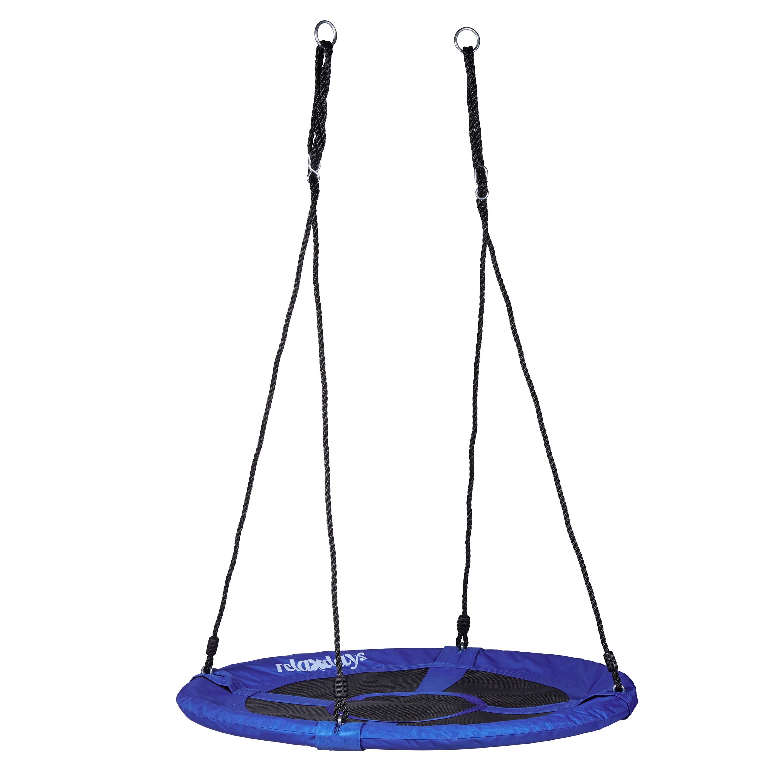 Relaxdays Round Nest Swing – Enclosed Padded Outdoor Seat, Dark Blue