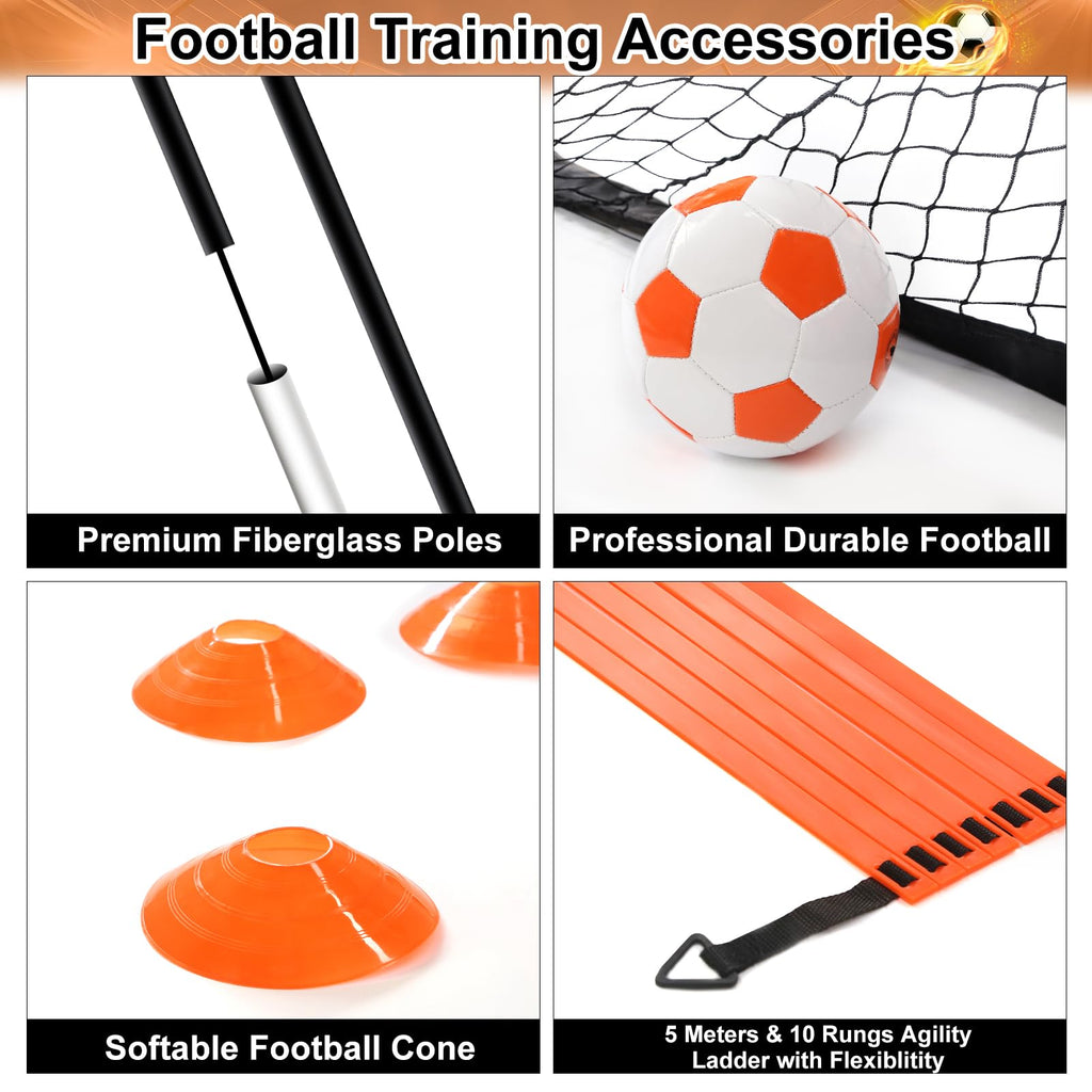 Jolof Store Foldable Football Goal Set with Agility Ladder & Cones