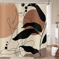 Hnmdmyi Abstract Woman Shower Curtain | Boho Minimalist Waterproof Art