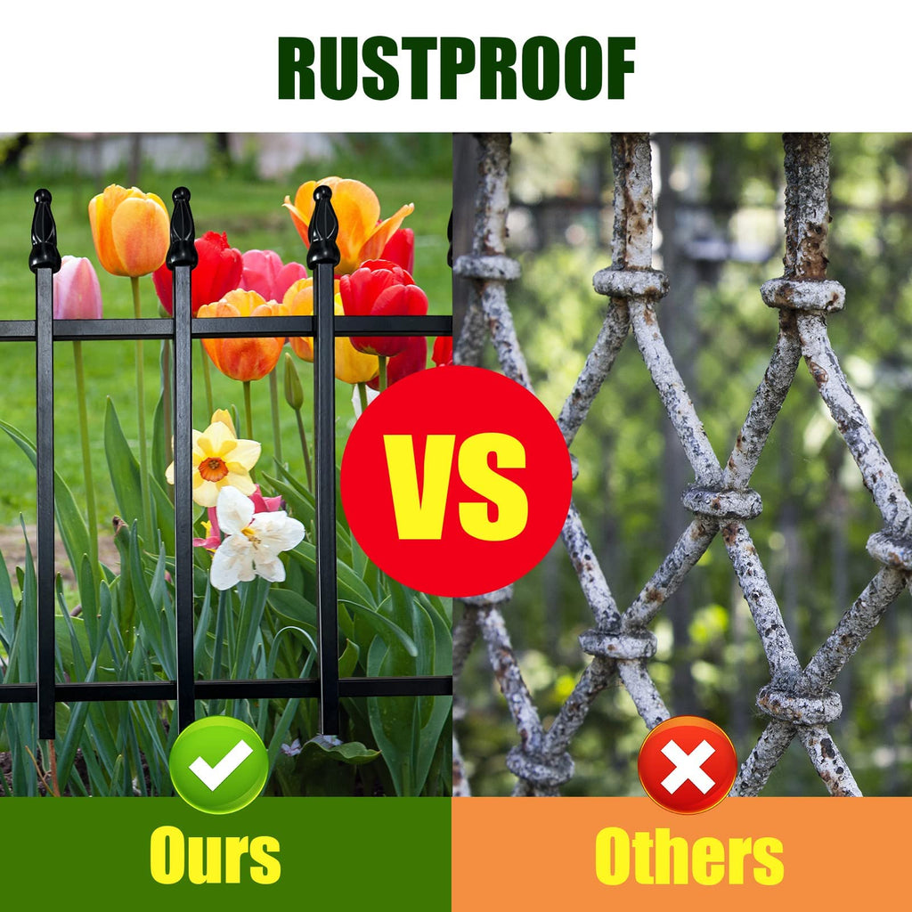 Thealyn Metal Decorative Garden Fence – 5 Rustproof Landscape Panels, 2.8m