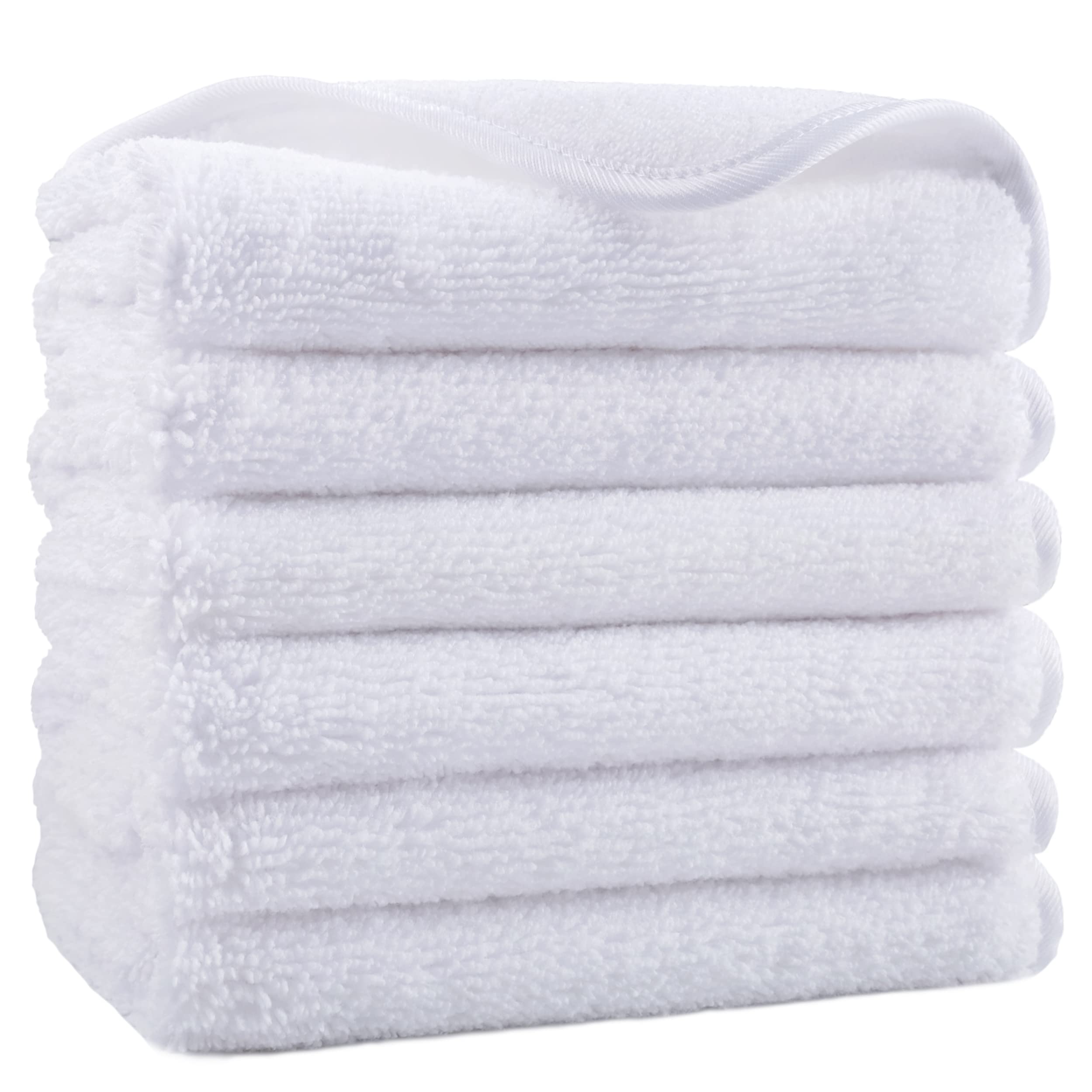 Polyte Microfibre Face Washcloths – Soft Exfoliating Towels, 6 Pack