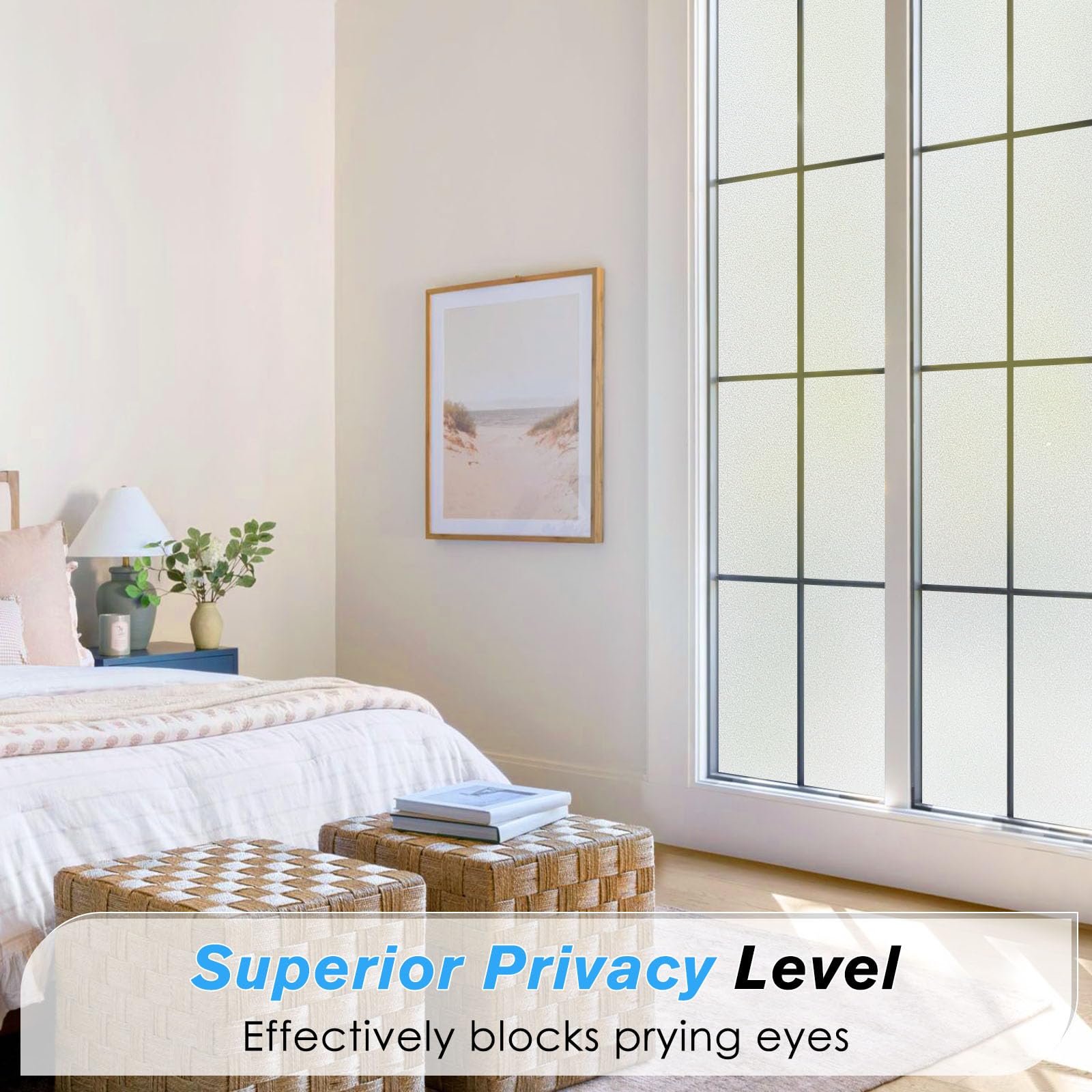 Frosted Window Privacy Film – Static Cling UV Blocking 90x300cm