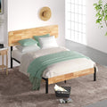 Zinus Olivia Metal and Wood Bed Frame | Double 135x190 cm | Black