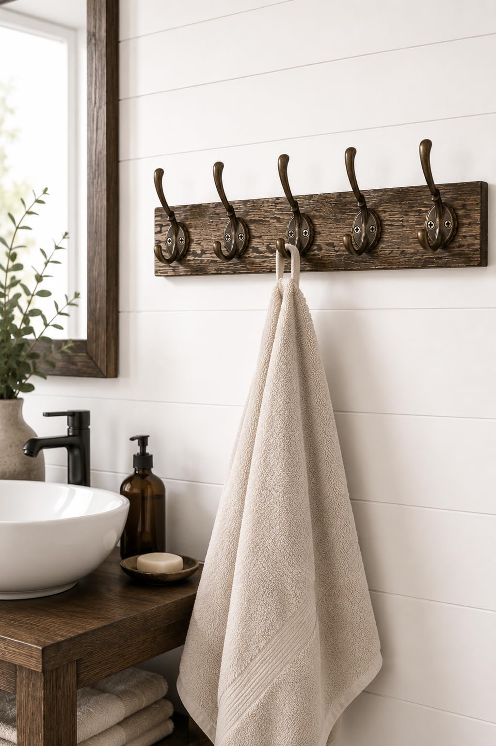 FUXXER® - Antique Coat Hooks, Double Hooks, Towel Hooks, Clothes Hooks, Iron Hooks, Wall Hooks, Brass Bronze Design, Vintage Country House Retro - image 4