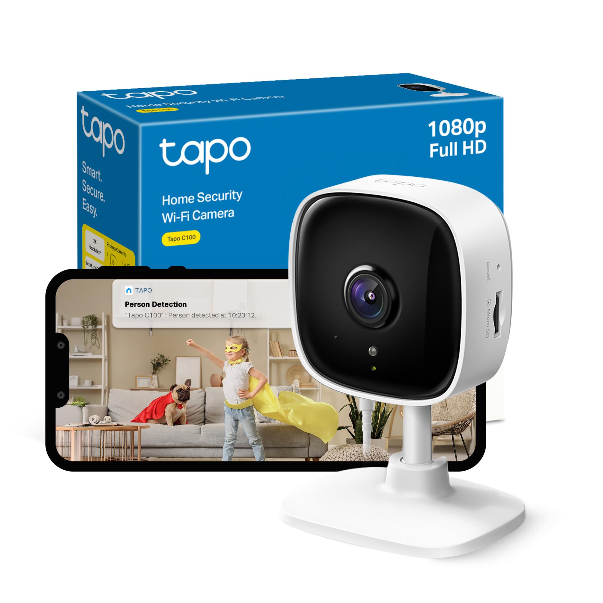 Tapo C100 Wi-Fi Baby Monitor - 1080p Indoor Smart Security Camera