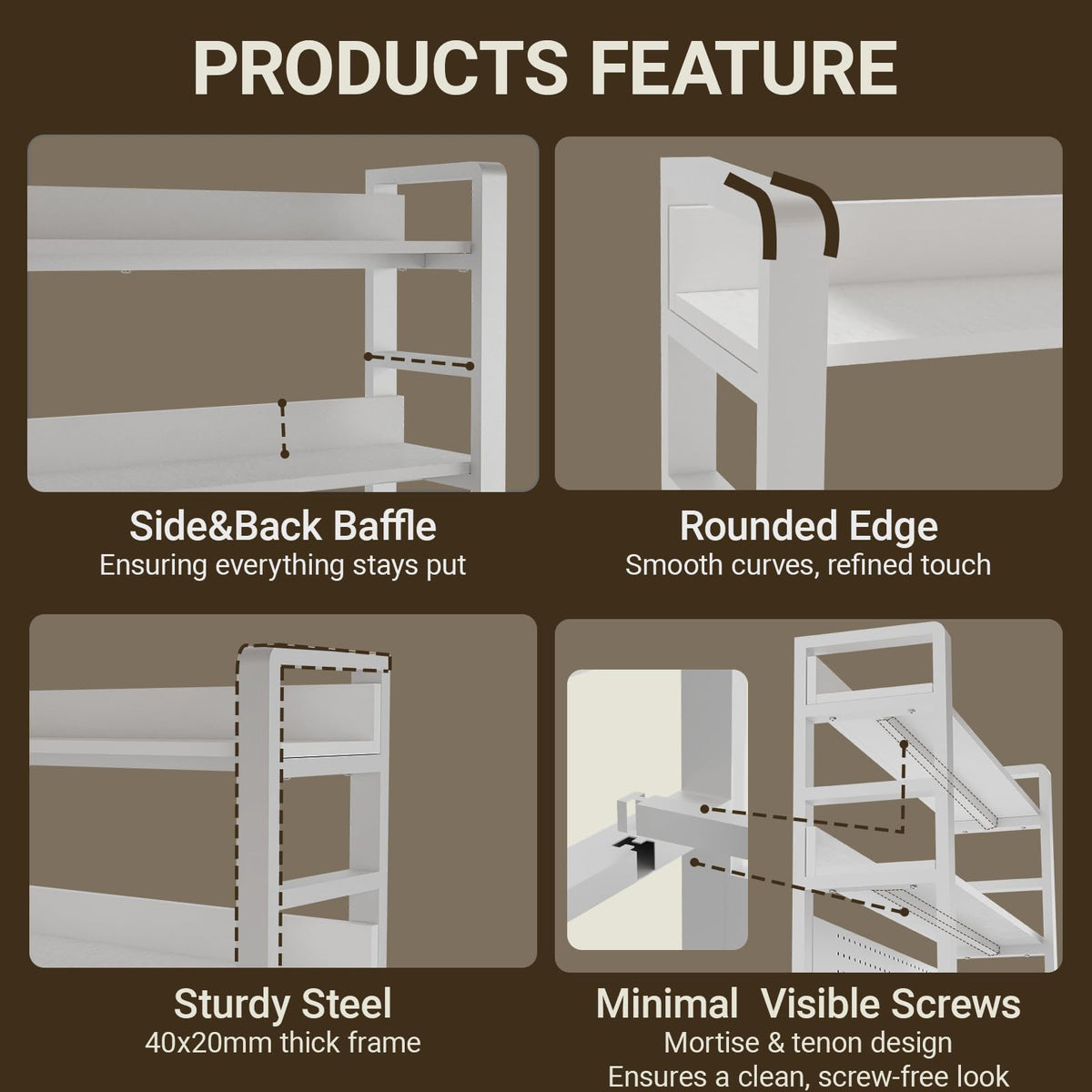 Boltmol 2-Tier Desk Shelf With Concealed Screws Design,Black 95CM, Desktop Organizer With Pegboard, Countertop Storage Bookcase For Home - image 4