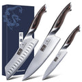 HOSHANHO 3-Piece Japanese Steel Knife Set with Pakkawood Handle
