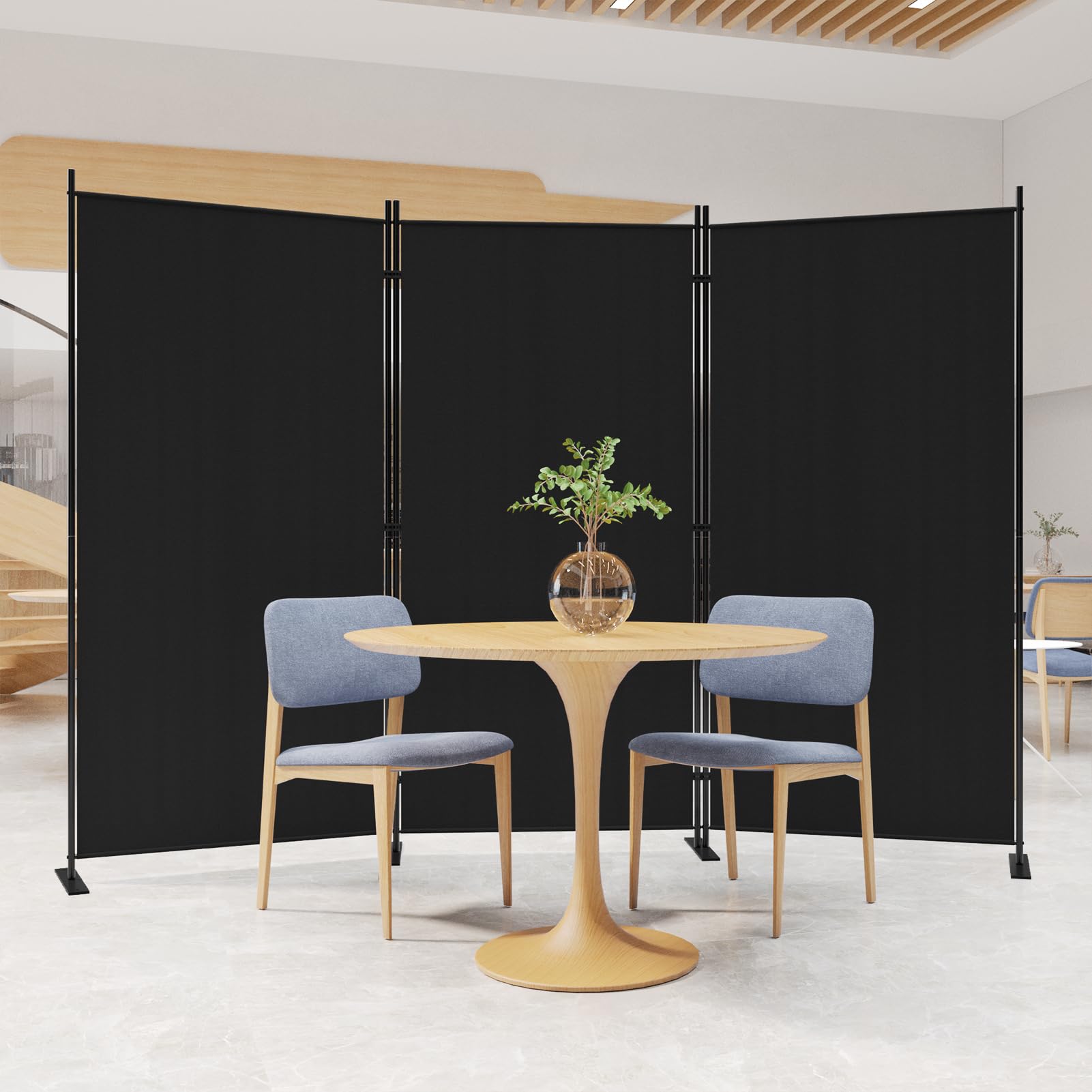 C-Hopetree 3-Panel Room Divider | 180cm Folding Privacy Screen – Black