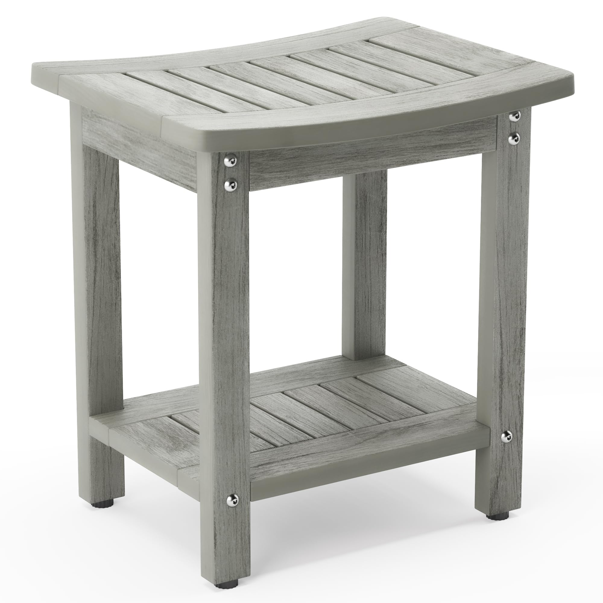 LUE BONA HDPS Shower Stool – Waterproof Non-Slip Spa Bench, Gray