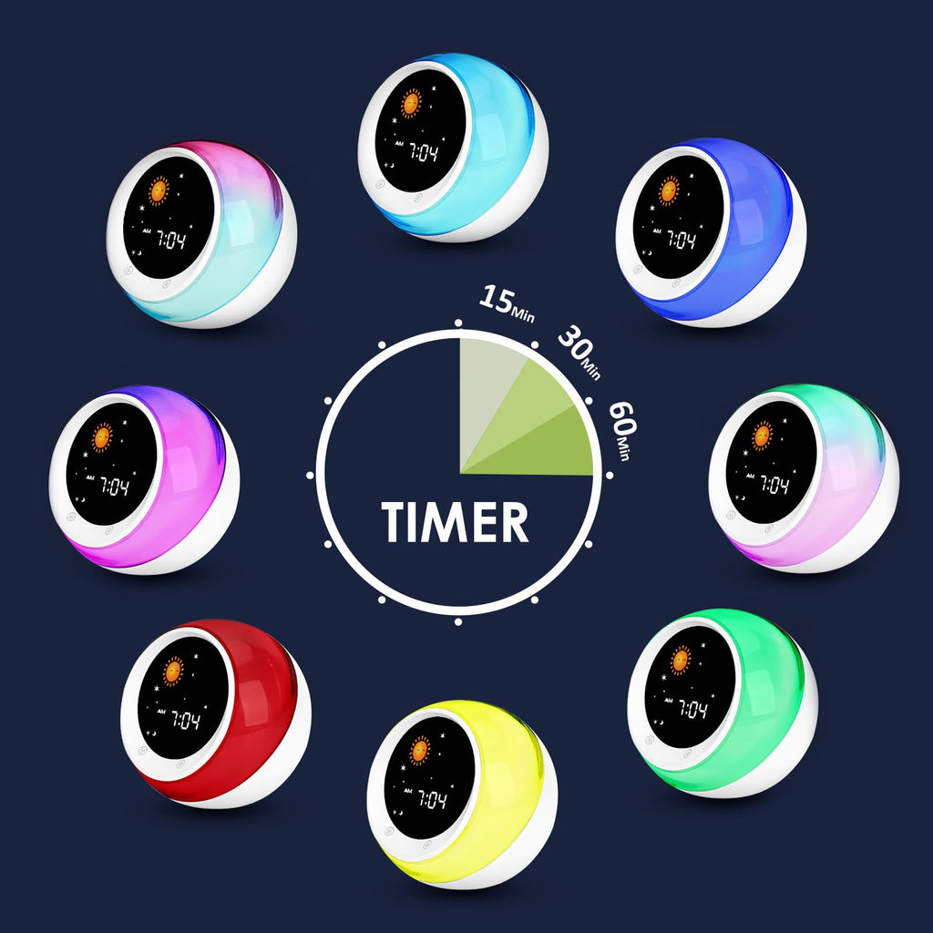ICODE Kids Alarm Clock | Sleep Trainer & Sound Machine with Night Light