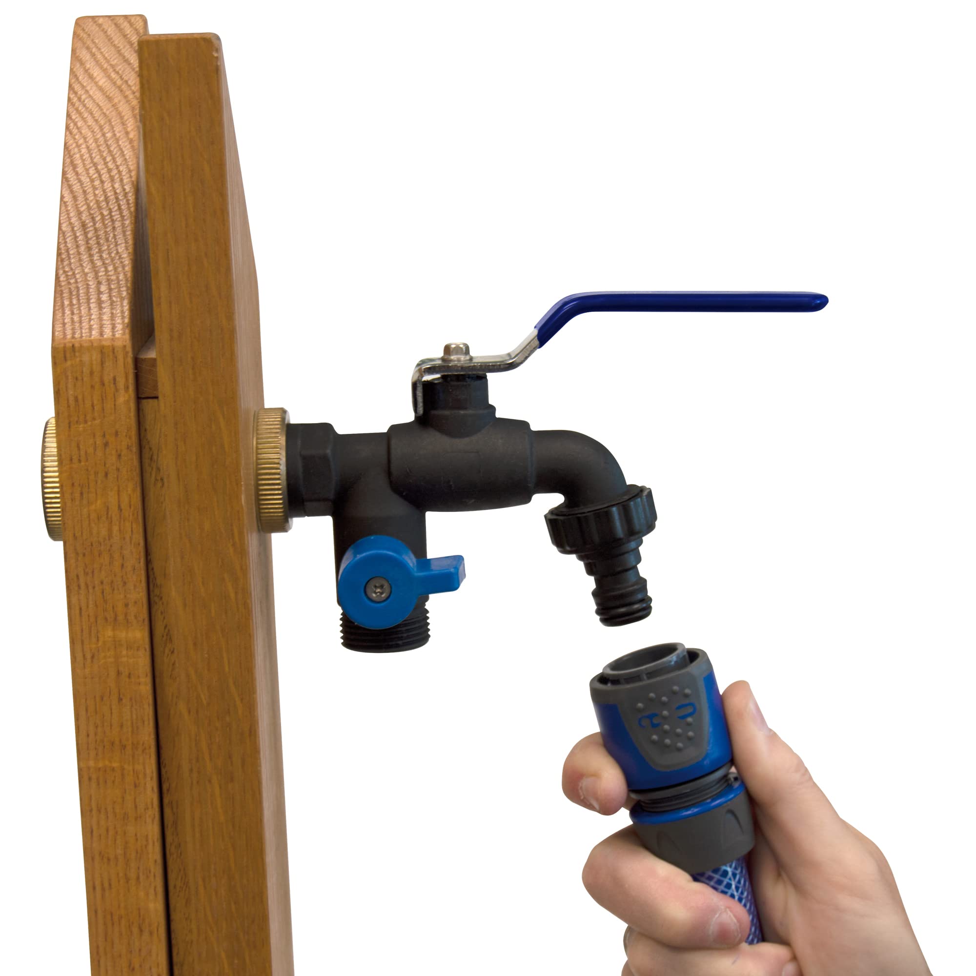 S&M Anti-Ice Garden Tap – Dual Outlet Outdoor Irrigation Valve, -20°C