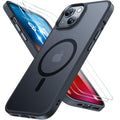 Miracase Magnetic iPhone 15 Plus Case with 2 Screen Protectors - Black