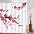 Bonhause Cherry Blossom Shower Curtain | Japanese Floral Waterproof Fabric