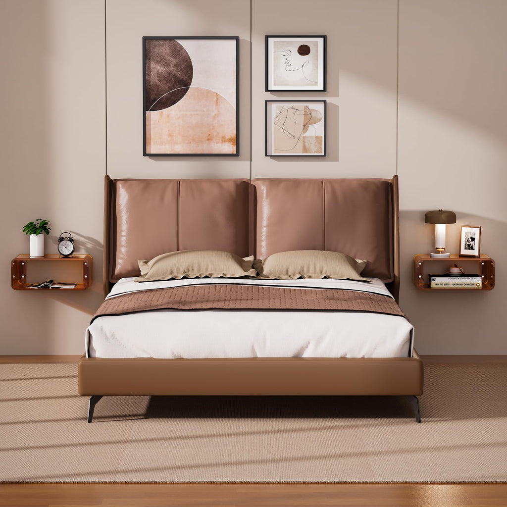 Dewrhiixe Acrylic Floating Bedside Table, Wall Mounted Nightstand Bedside Shelf Dark Brown, 41×24×17 cm - image 5