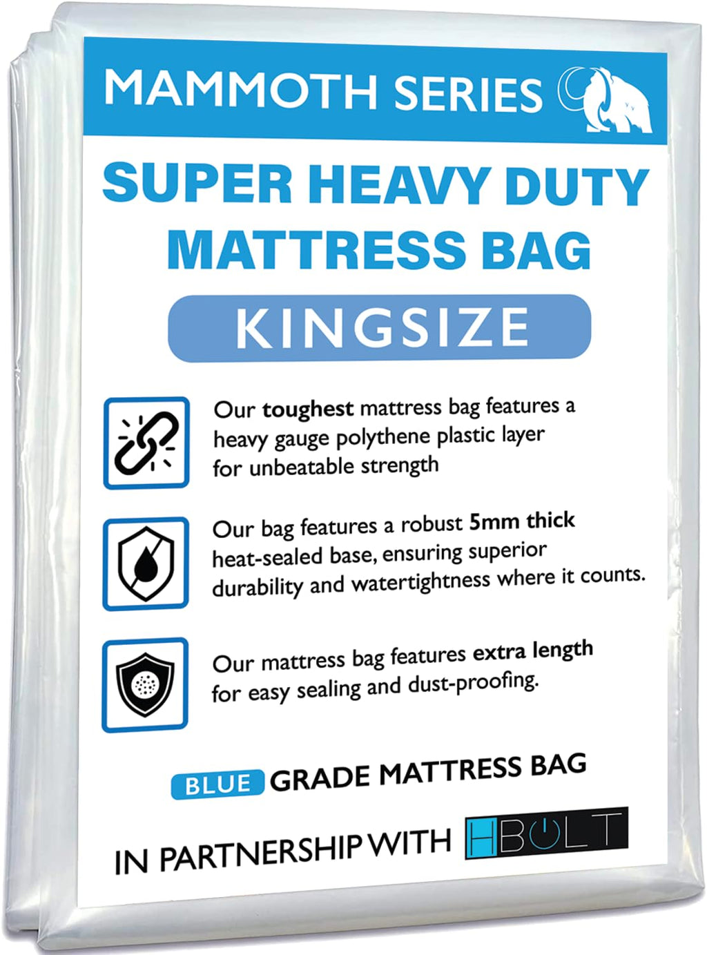 MAMMOTH Premium Mattress Storage Bag – Robust Protection for Moving & Storing – Shields Against Dust, Stains, and Pests King - PRO - image 1