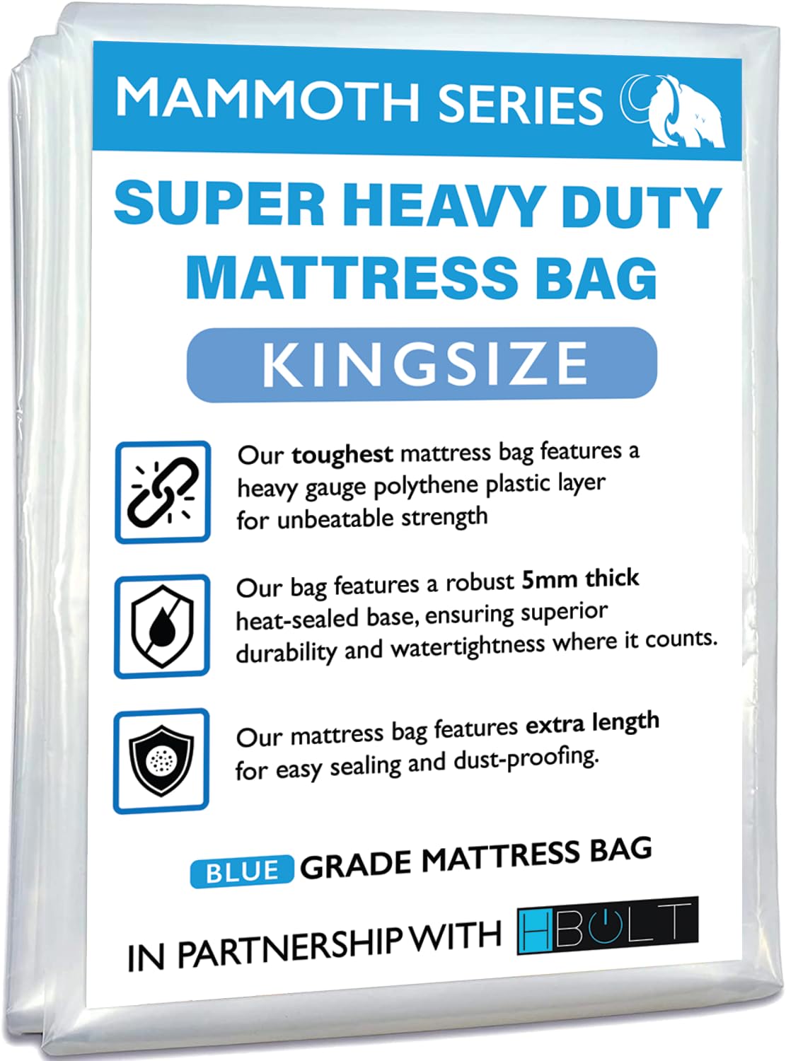 MAMMOTH Premium Mattress Storage Bag – Robust Protection for Moving & Storing – Shields Against Dust, Stains, and Pests King - PRO - image 1