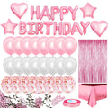 iZoeL Pink Birthday Party Decoration Set for Girls | 48-Piece Kit