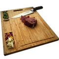 NIUXX Extra Large Bamboo Cutting Board with Compartments & Juice Grooves