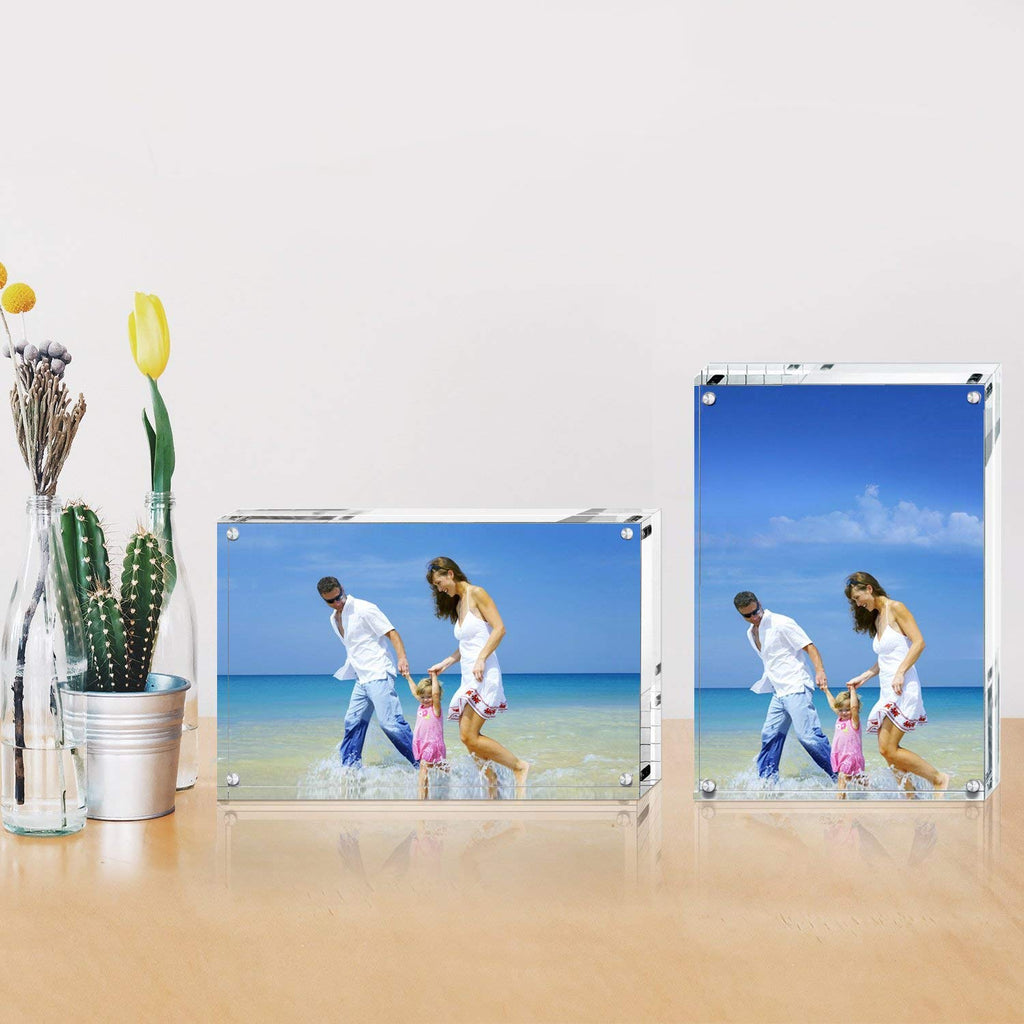 Acrylic Magnetic Picture Frames | 4x6 Clear Block Set of 5