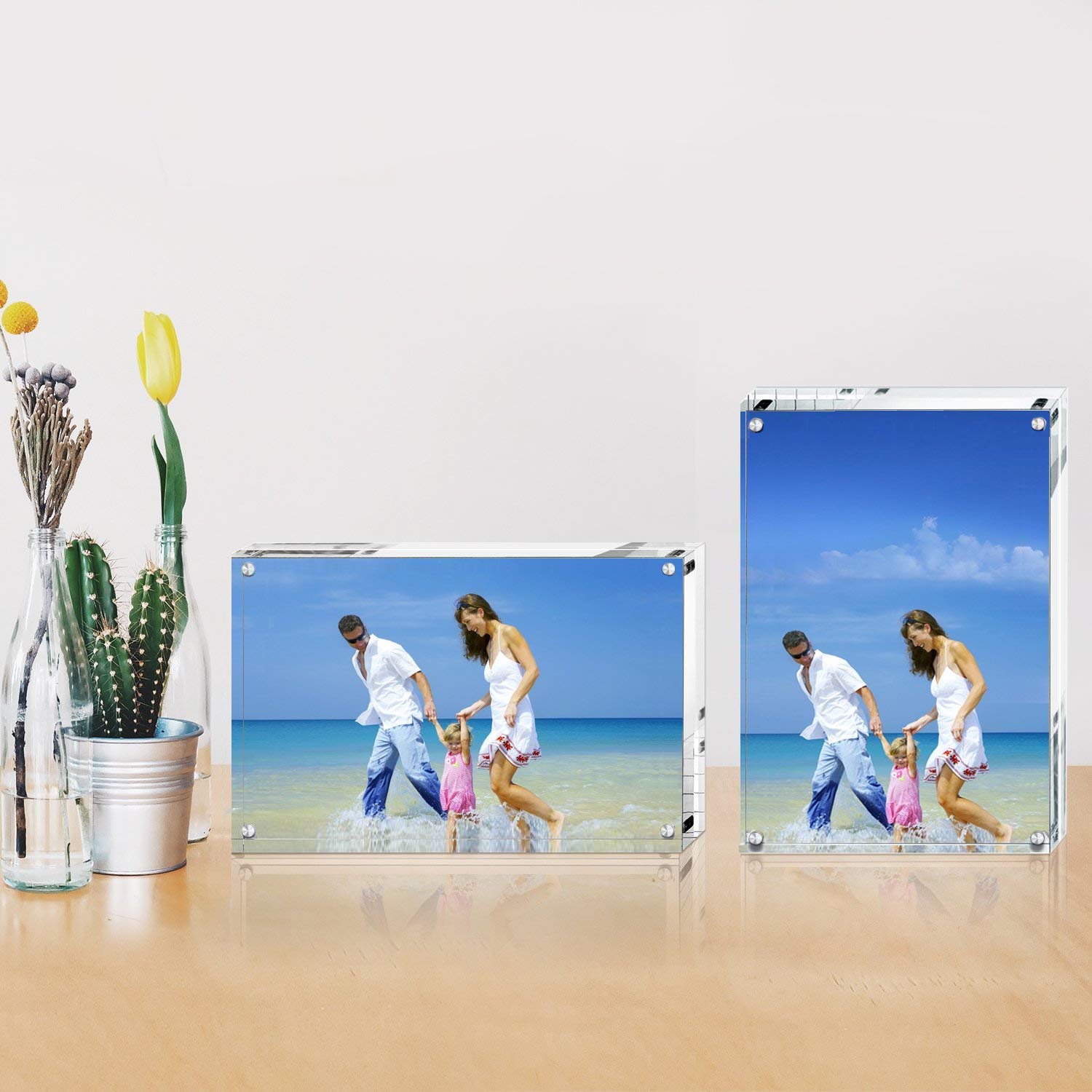 Acrylic Magnetic Picture Frames | 4x6 Clear Block Set of 5