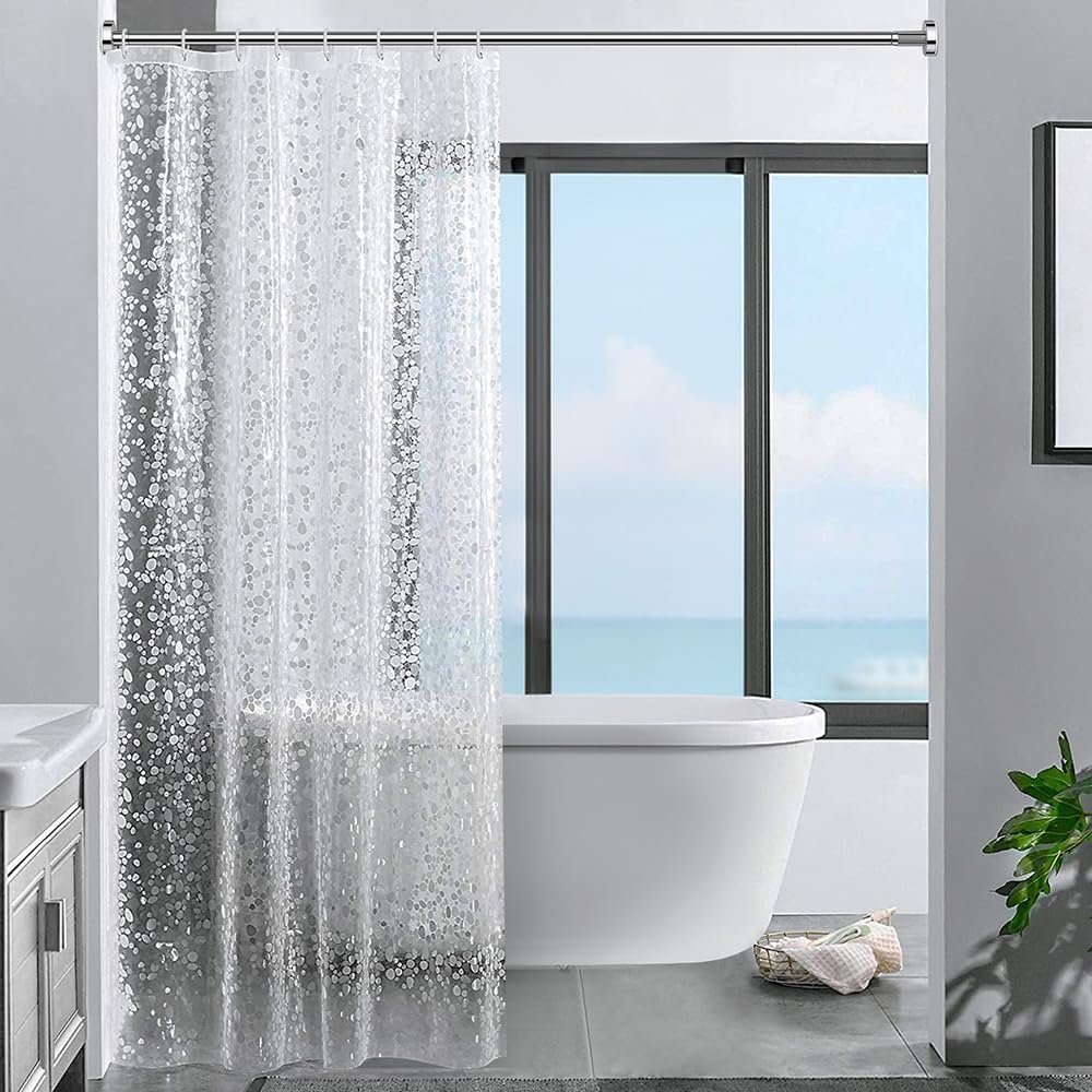 Ecooe 3D Stone Shower Curtain - Waterproof EVA Bathroom Decor - 120x200cm