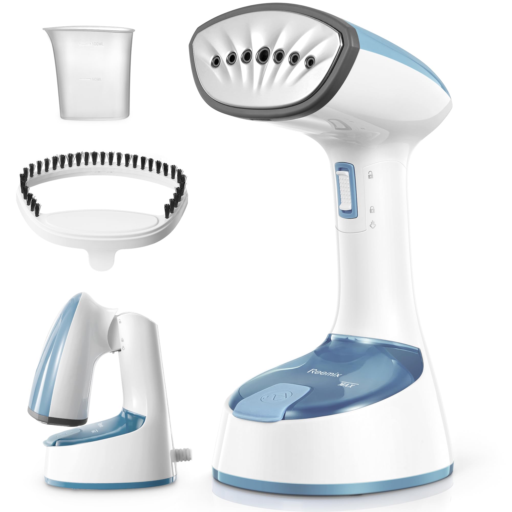 Reemix Handheld Garment Steamer – Folding Portable Wrinkle Remover, Aqua