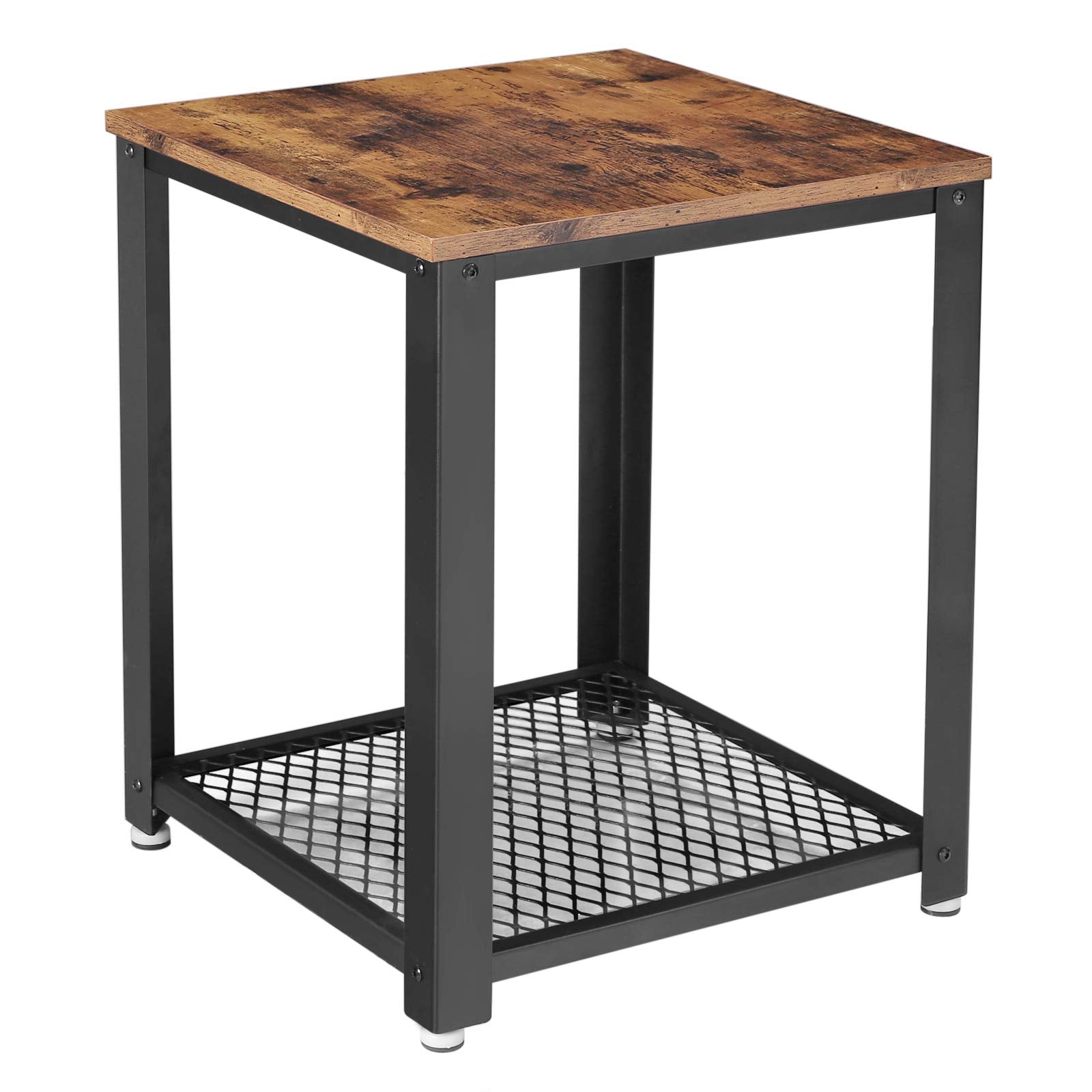 VASAGLE Industrial Side Table | Rustic Brown End Table with Metal Frame