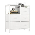 Flrrtenv 5-Drawer Fabric Dresser | Metal Frame Storage Chest with Shelf