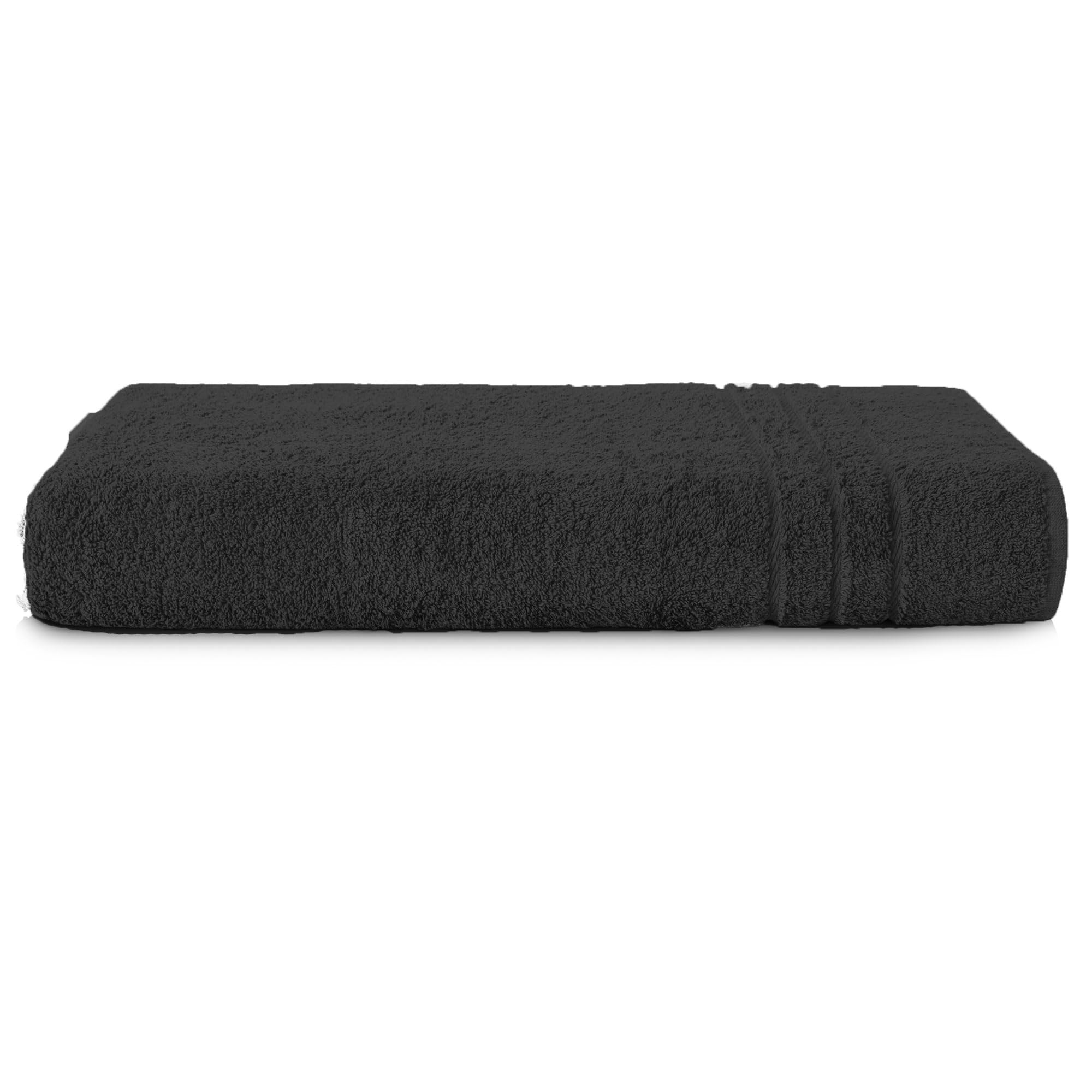 Komfortec XXL Bath Towel | 100% Cotton Terry Cloth Sauna Towel - Black