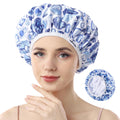 Years Calm Terry Lined Shower Cap – Waterproof Heart Motif Hair Cap