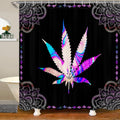 Loussiesd Marijuana Cannabis Leaves Shower Curtain | Boho Waterproof Polyester