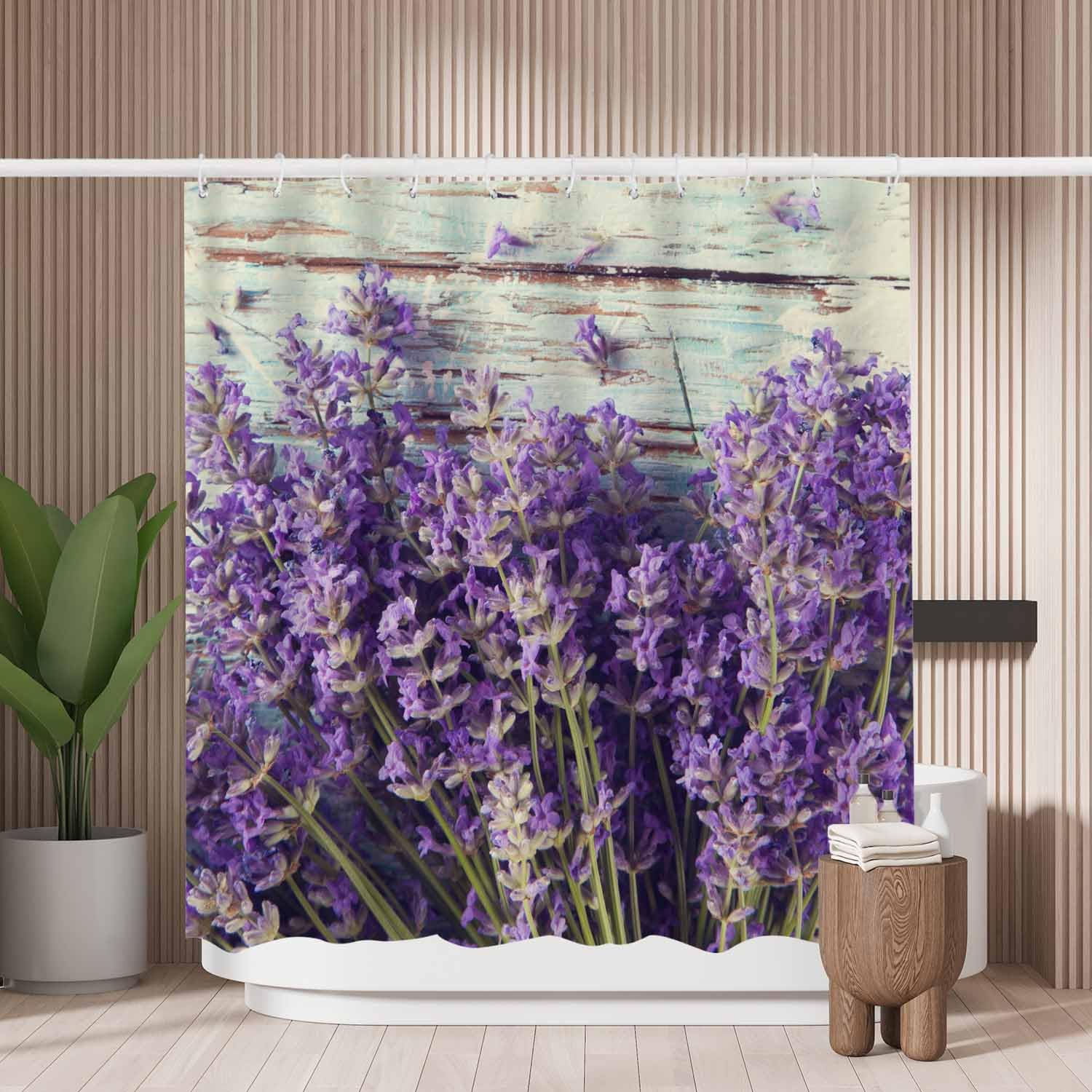 Woutay Lavender Bunch Shower Curtain | Mold Resistant Polyester 180x180cm