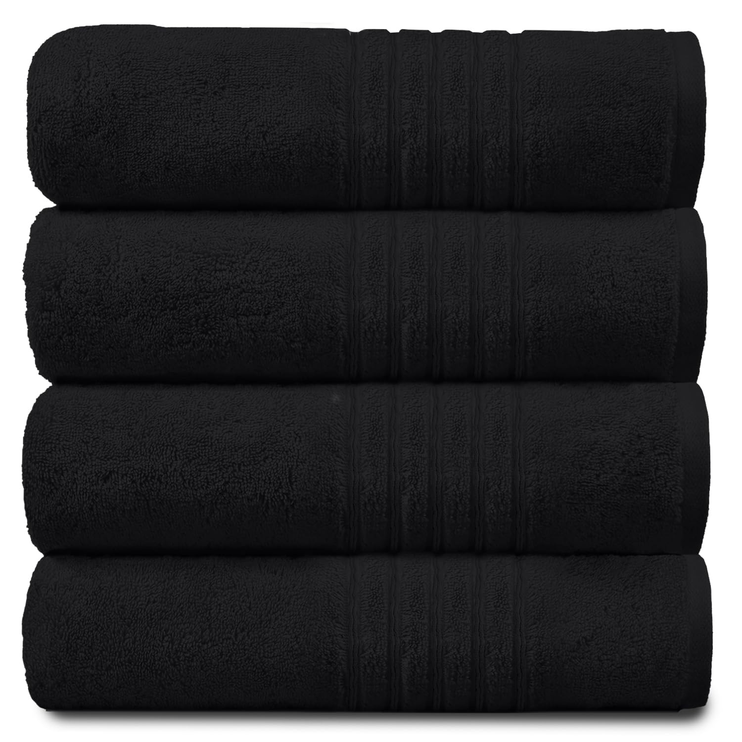 GC Gaveno Cavailia Egyptian Cotton Hand Towels - Black, 4 Pack